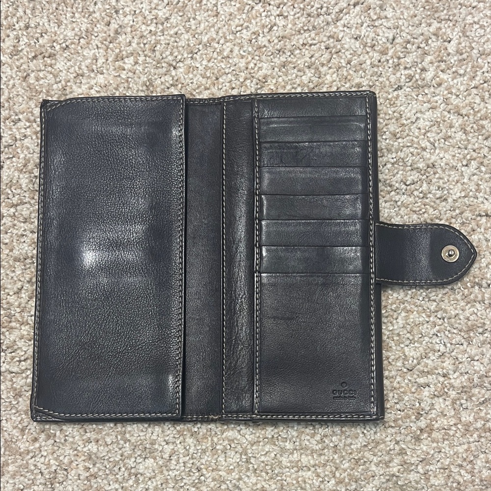 1448. Gucci Heart Tan and Brown French Purse Wallet - Picture 5 of 14